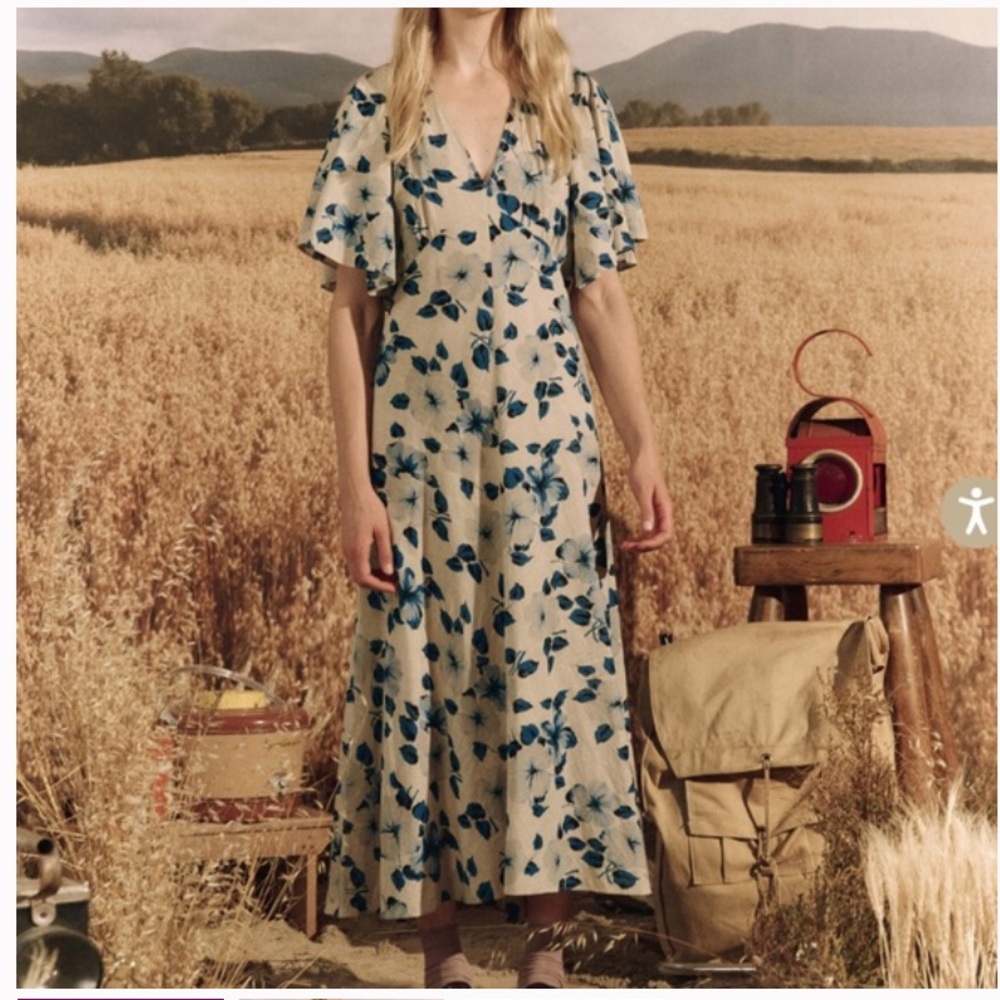 The Great women Crescent maxi Dress Deep Meadow Floral 3 boho vacation cottage